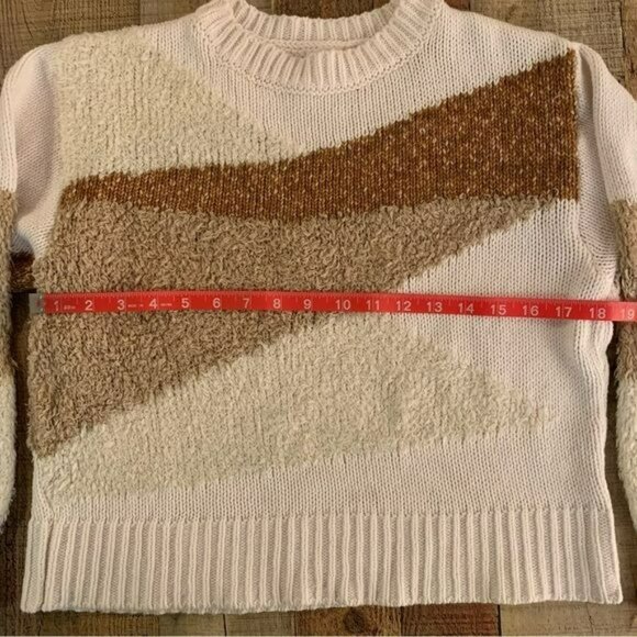 Loft Lou and grey womens oversized boho earth tone color way crew neck sweater - Picture 2 of 7